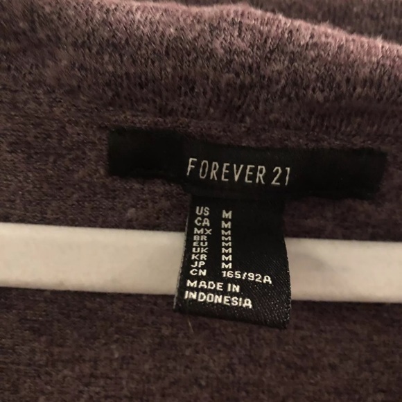 Forever 21 Size Medium Off The Shoulder Plum Long Sleeve Top - Picture 3 of 3